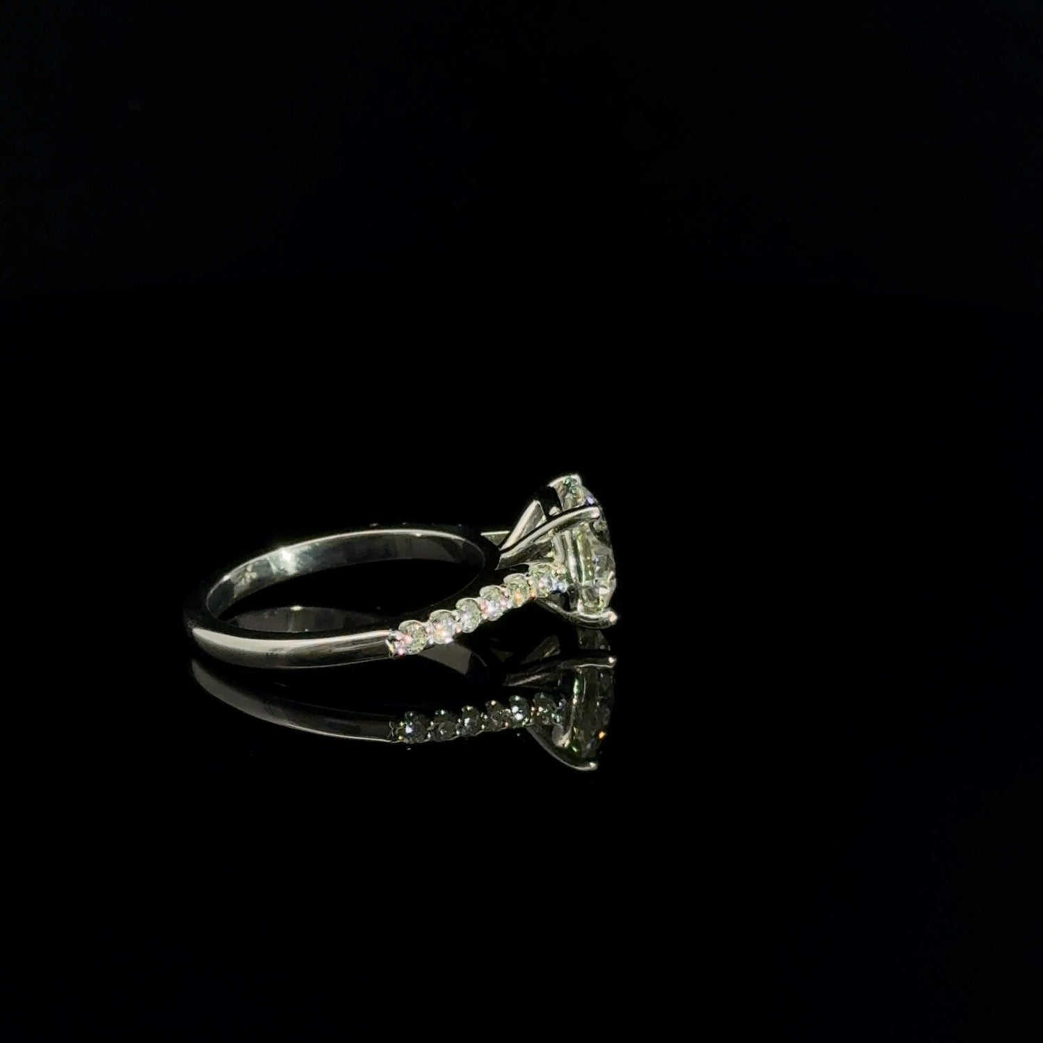 14K White Gold 3.38 cttw Round Brilliant Cut Lab Grown Diamond Engagement Ring