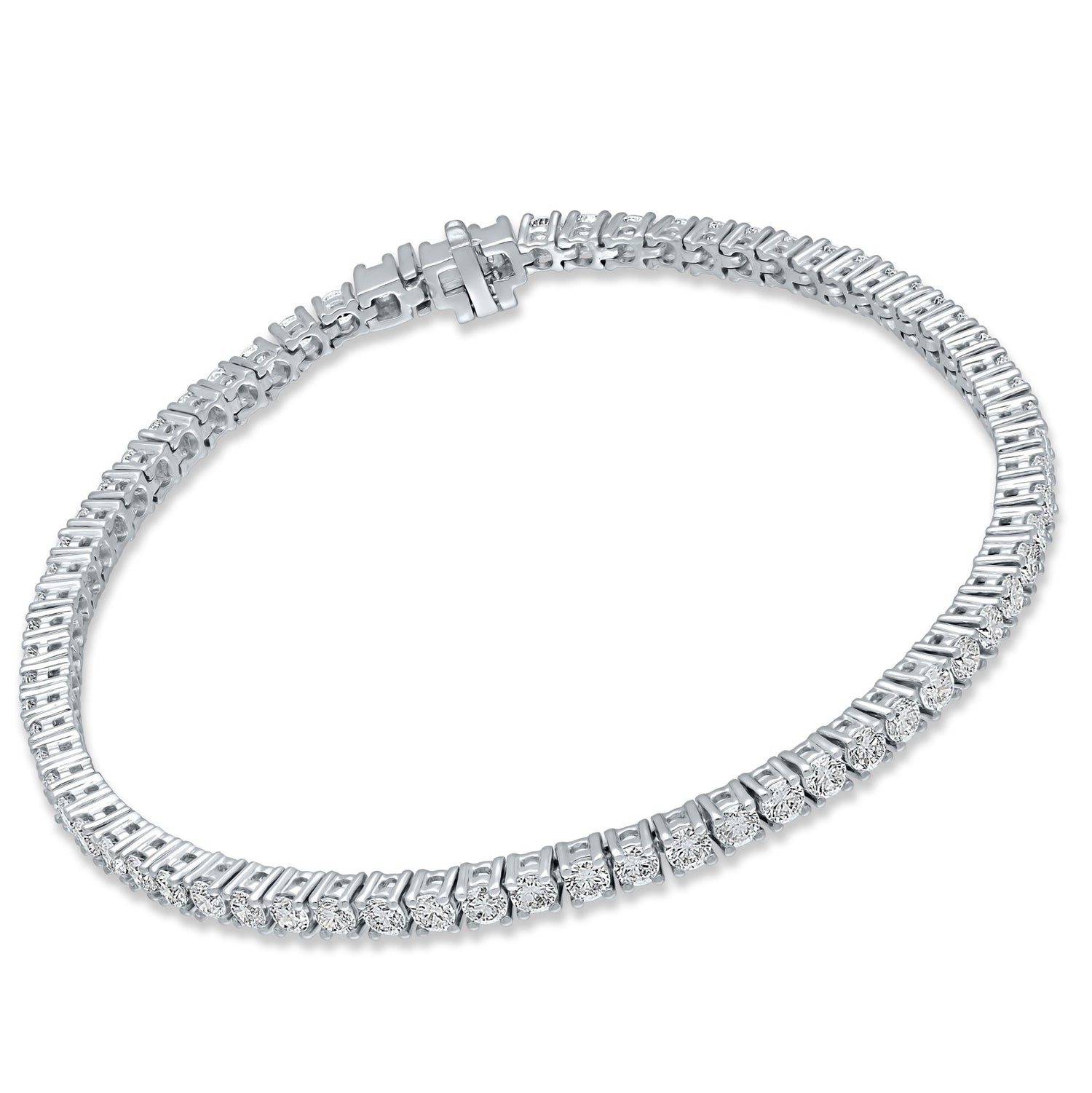 Platinum Round Lab Grown Diamond Tennis Bracelet 3.0 CTW Vs1-Vs2