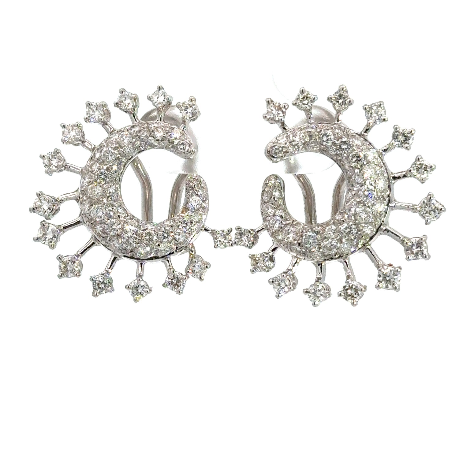 18K White Gold Diamond Fancy Earrings
