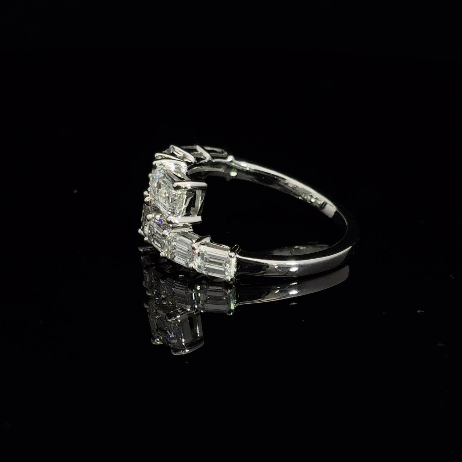 14K White Gold Emerald Cut Lab Grown Diamond Fashion Ring 2.63cttw F VS1