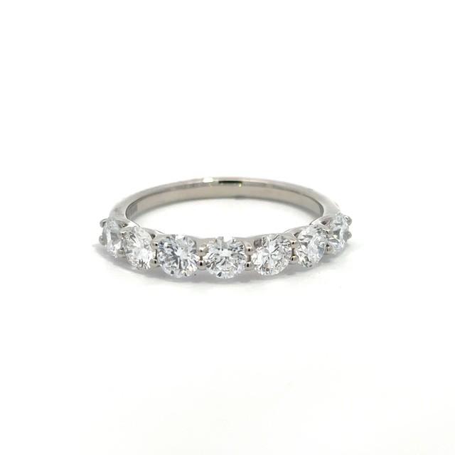 PLATINUM ROUND LAB GROWN DIAMOND SEVEN STONE WEDDING BAND 1.60CTTW F - VS1