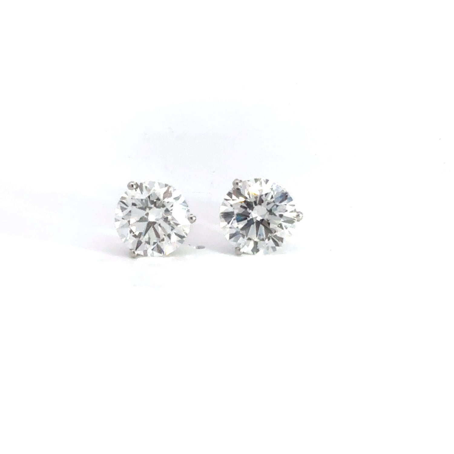 Platinum Round Brilliant Cut Lab Grown Diamond Stud Earrings