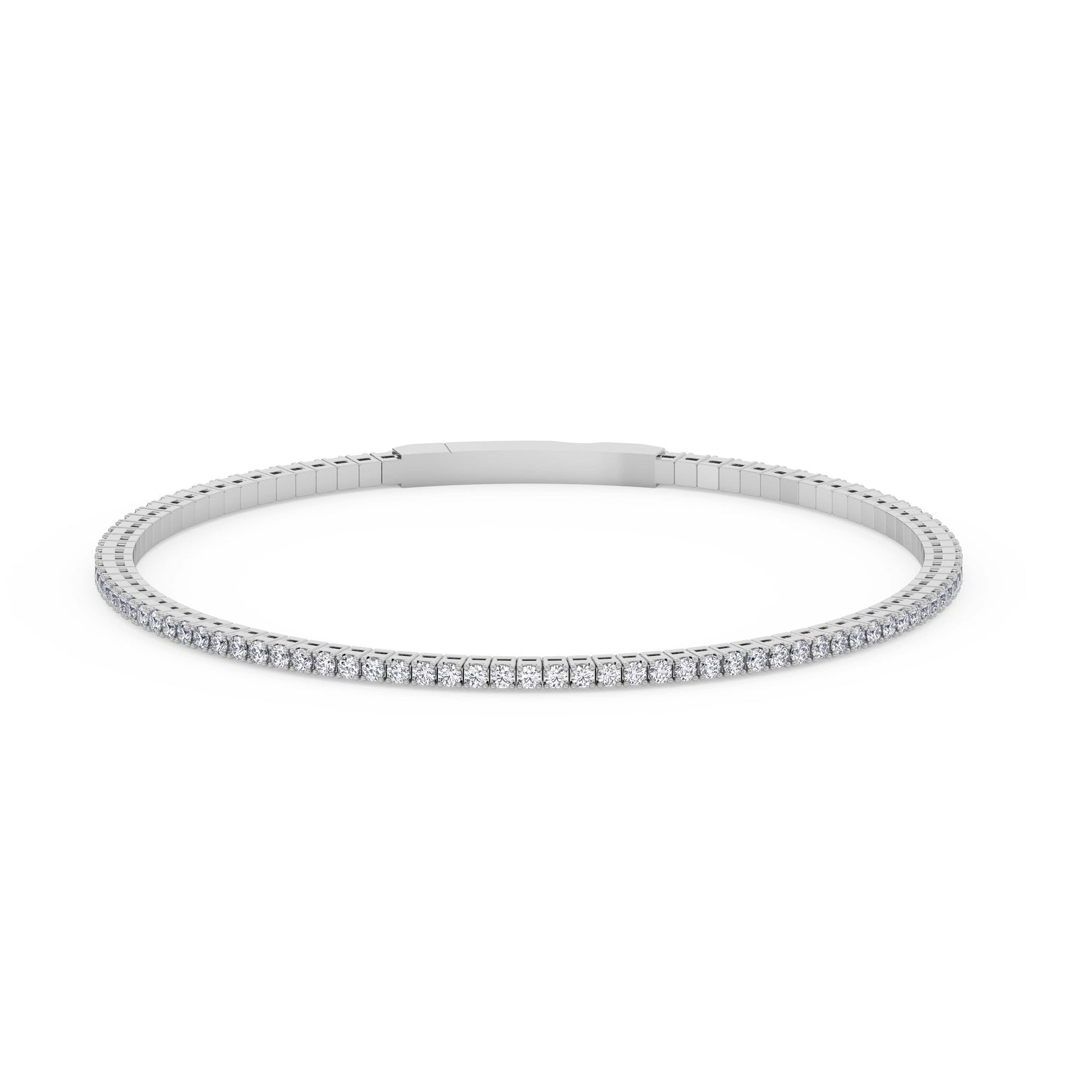 14K white Gold Tennis Bangle 1.00 CTW