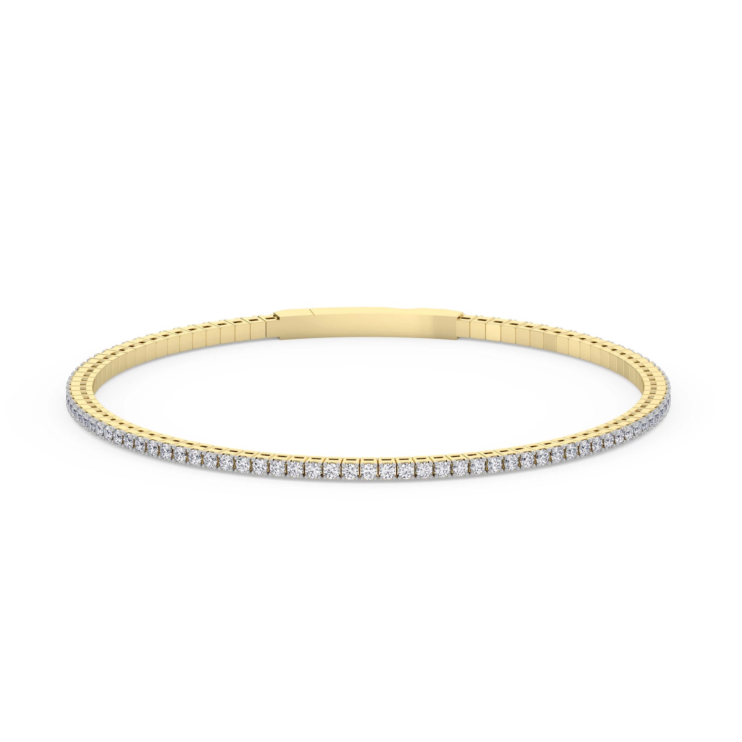 14K yellow Gold Tennis Bangle 1.00 CTW