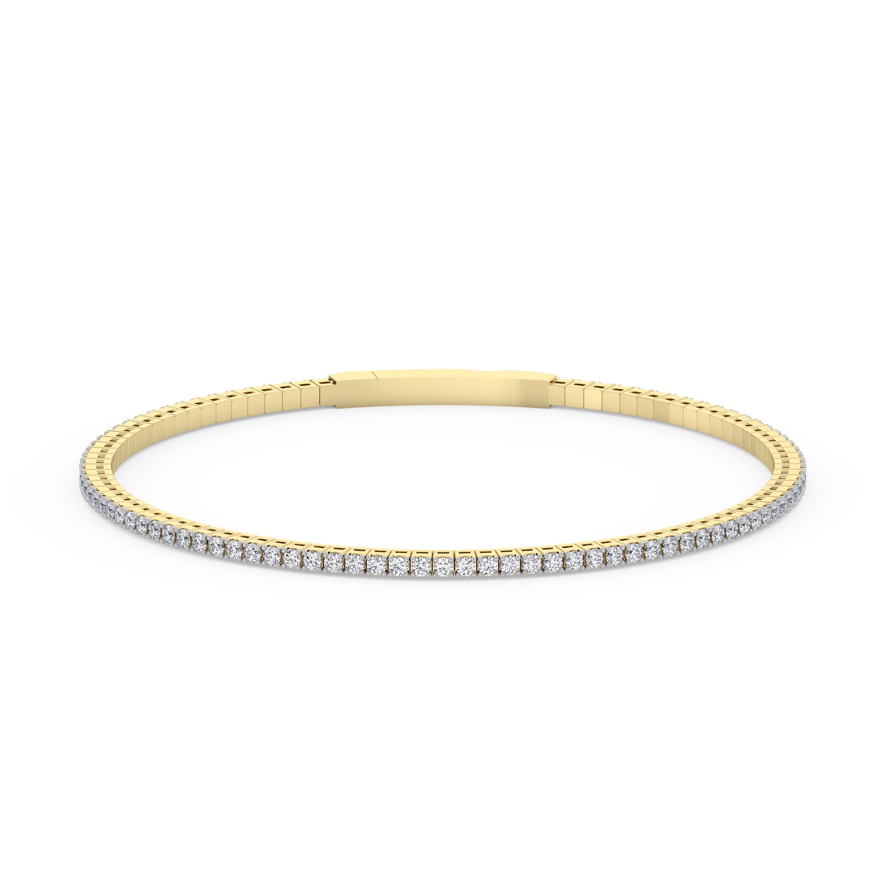 14K yellow Gold Tennis Bangle 1.00 CTW