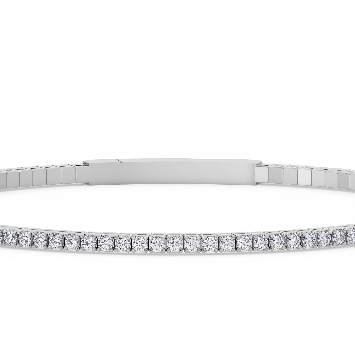 14K white Gold Tennis Bangle 1.00 CTW