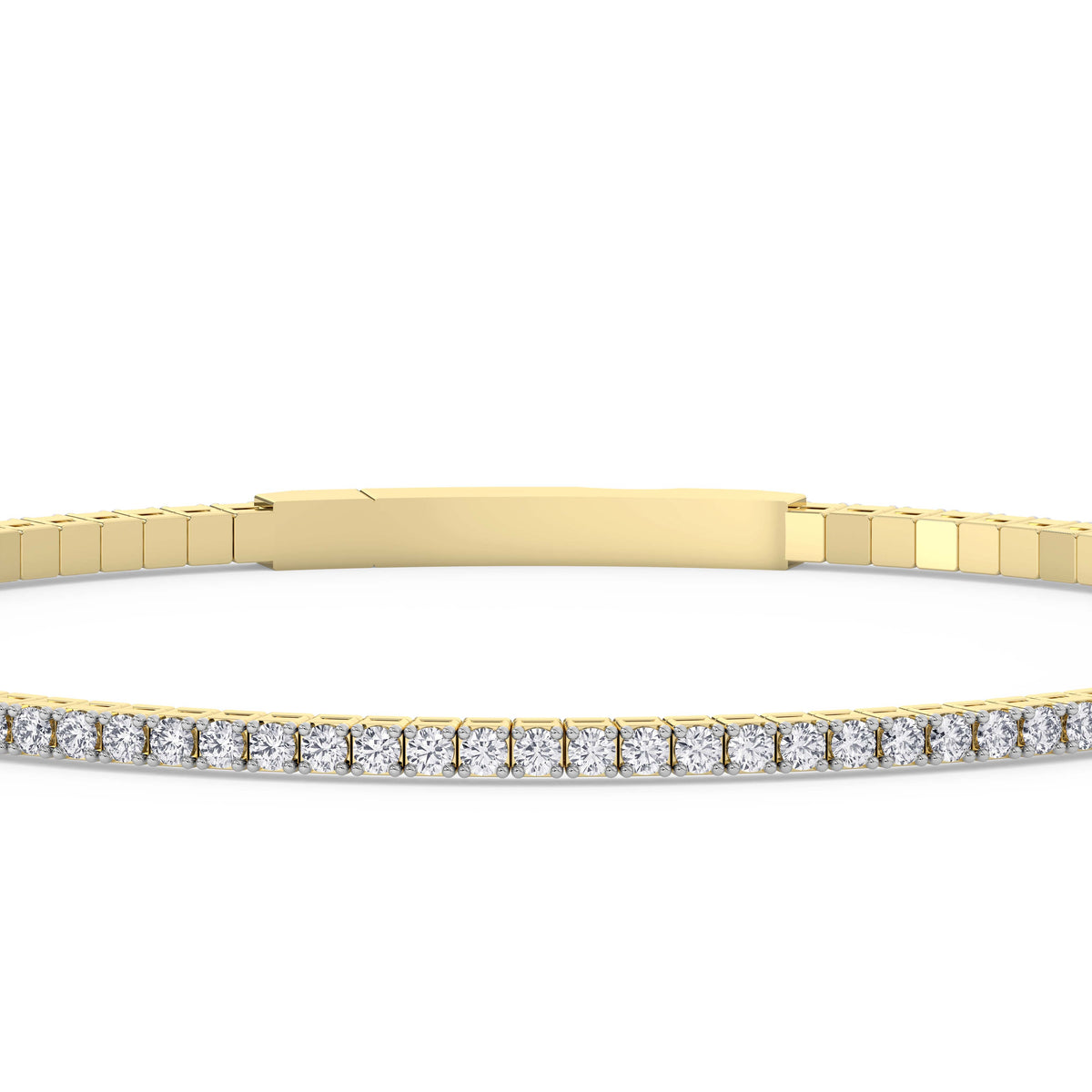 14K yellow Gold Tennis Bangle 1.00 CTW
