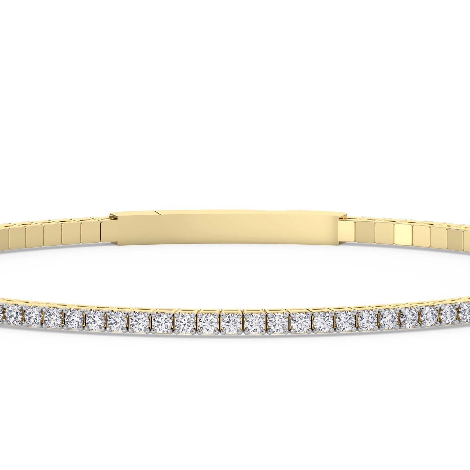 14K yellow Gold Tennis Bangle 1.00 CTW
