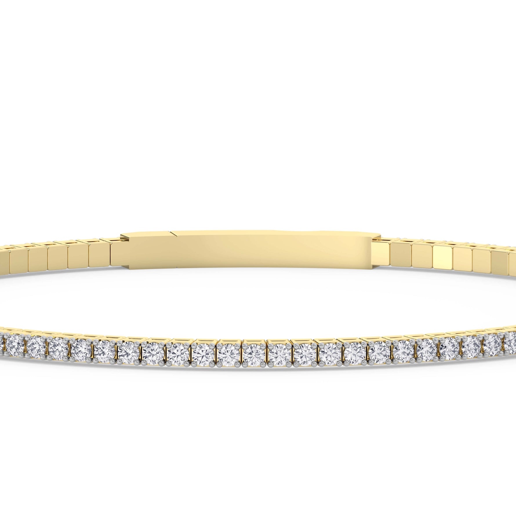 14K yellow Gold Tennis Bangle 1.00 CTW