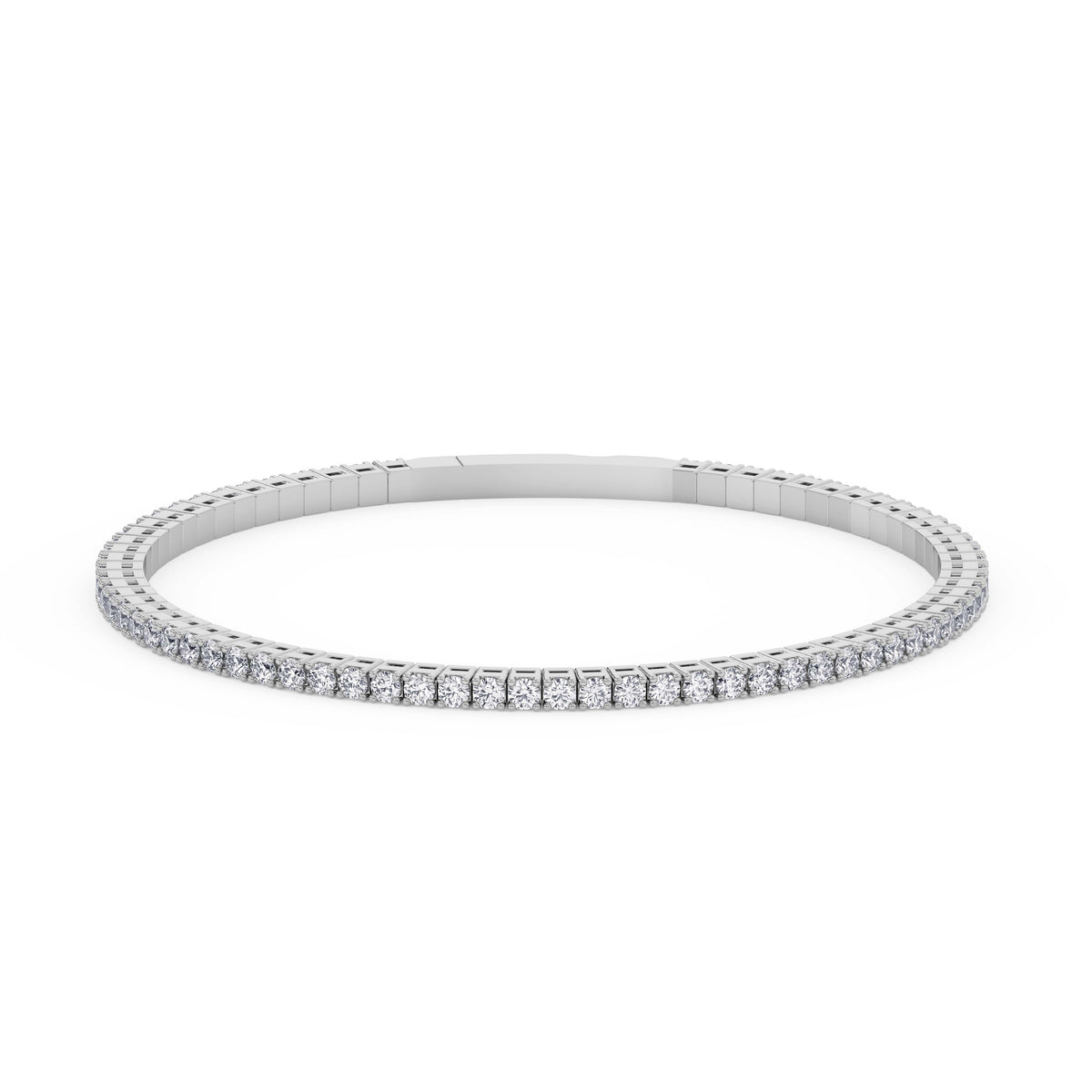 14K white Gold Tennis Bangle 2.00 CTW