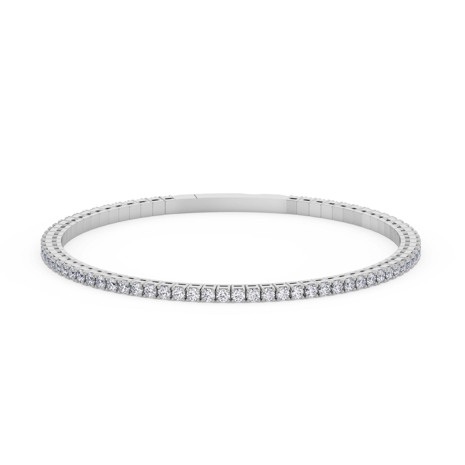 14K white Gold Tennis Bangle 2.00 CTW