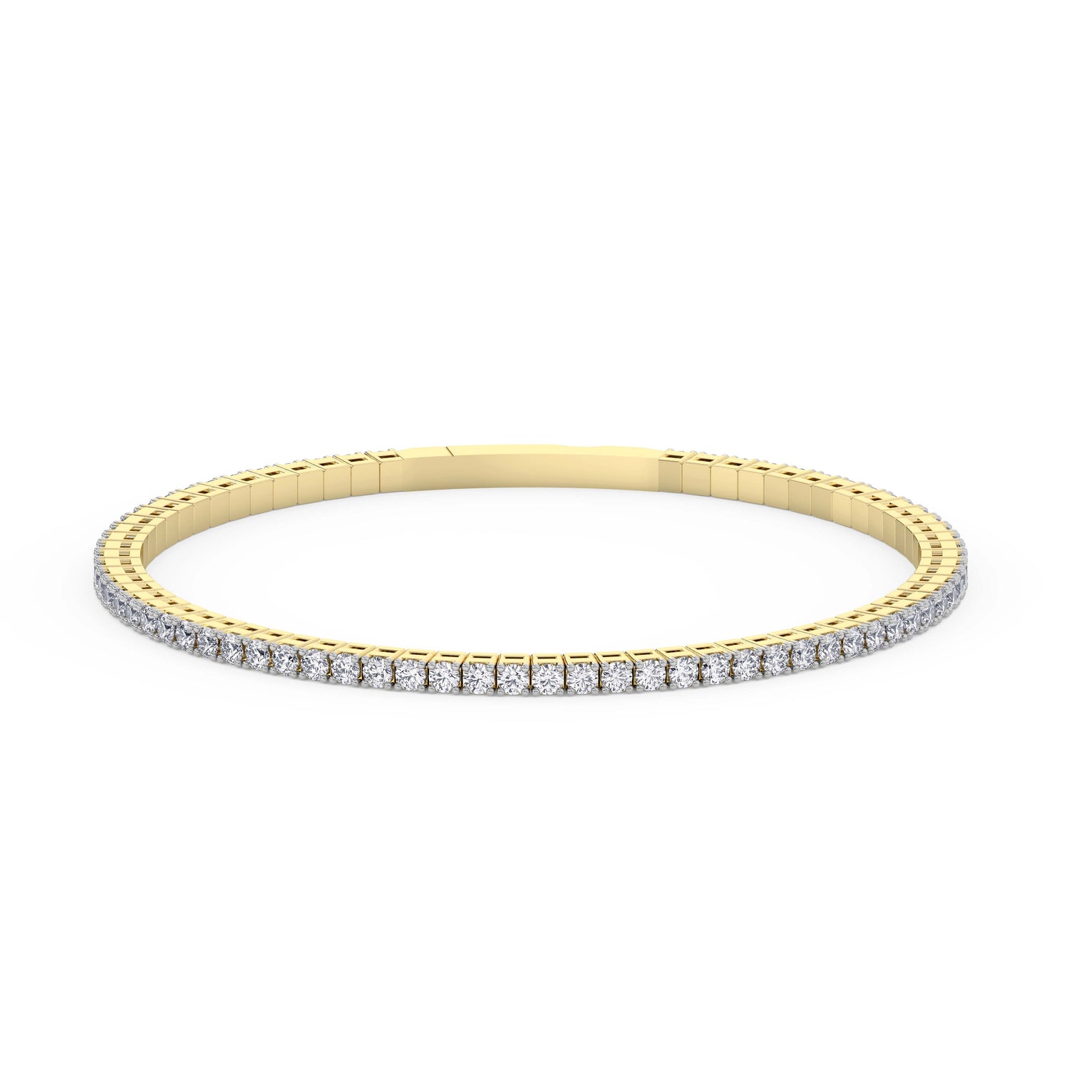 14K yellow Gold Tennis Bangle 2.00 CTW