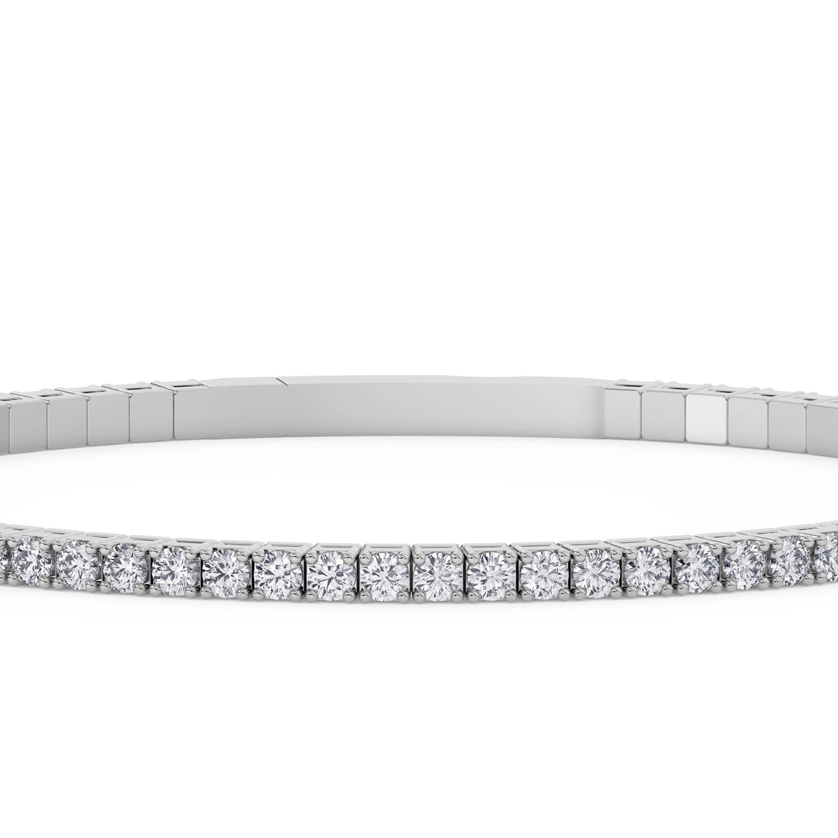 14K white Gold Tennis Bangle 2.00 CTW