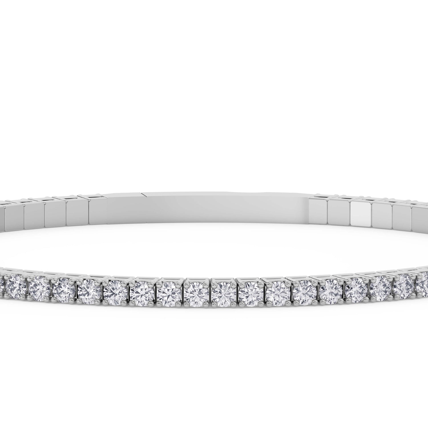 14K white Gold Tennis Bangle 2.00 CTW