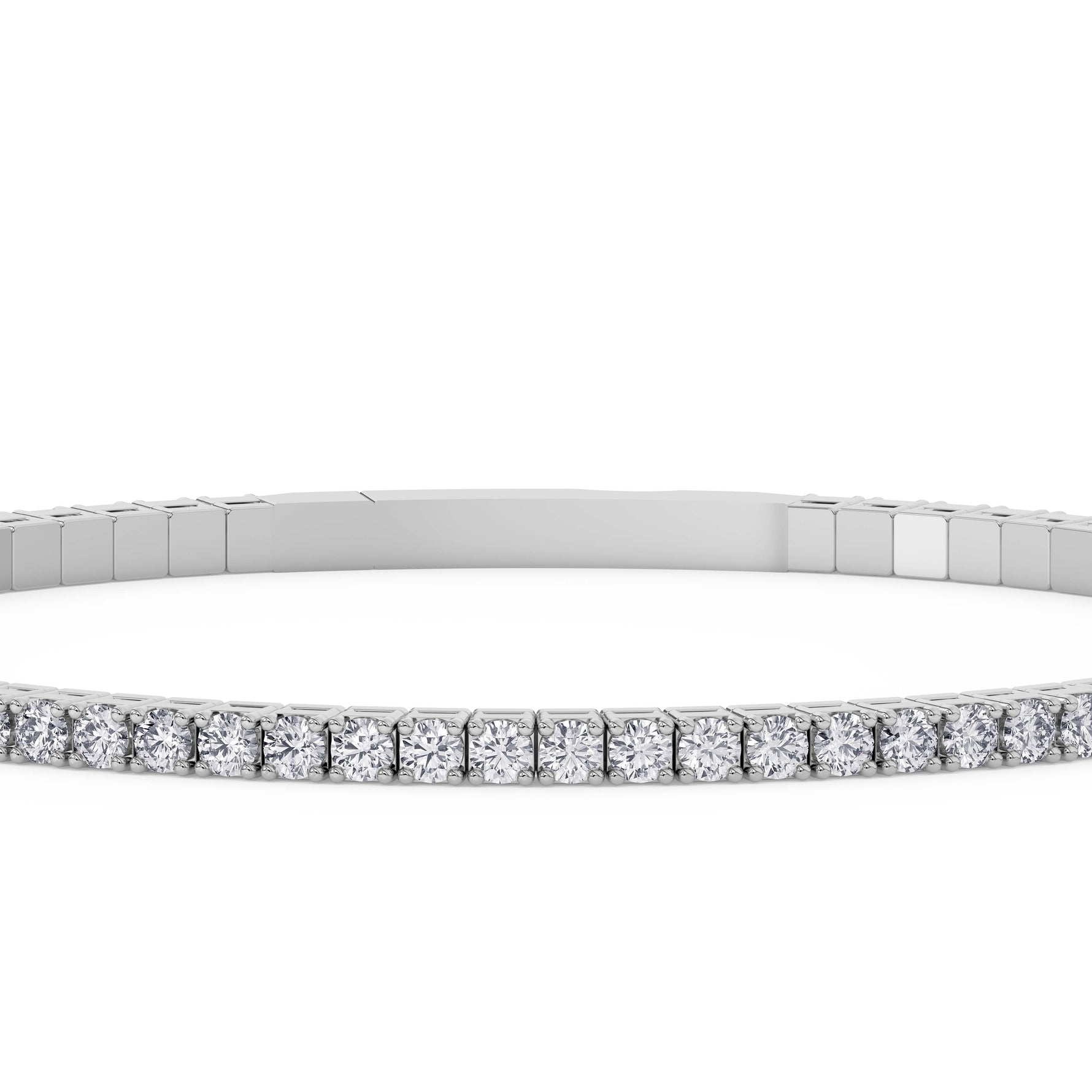14K white Gold Tennis Bangle 2.00 CTW