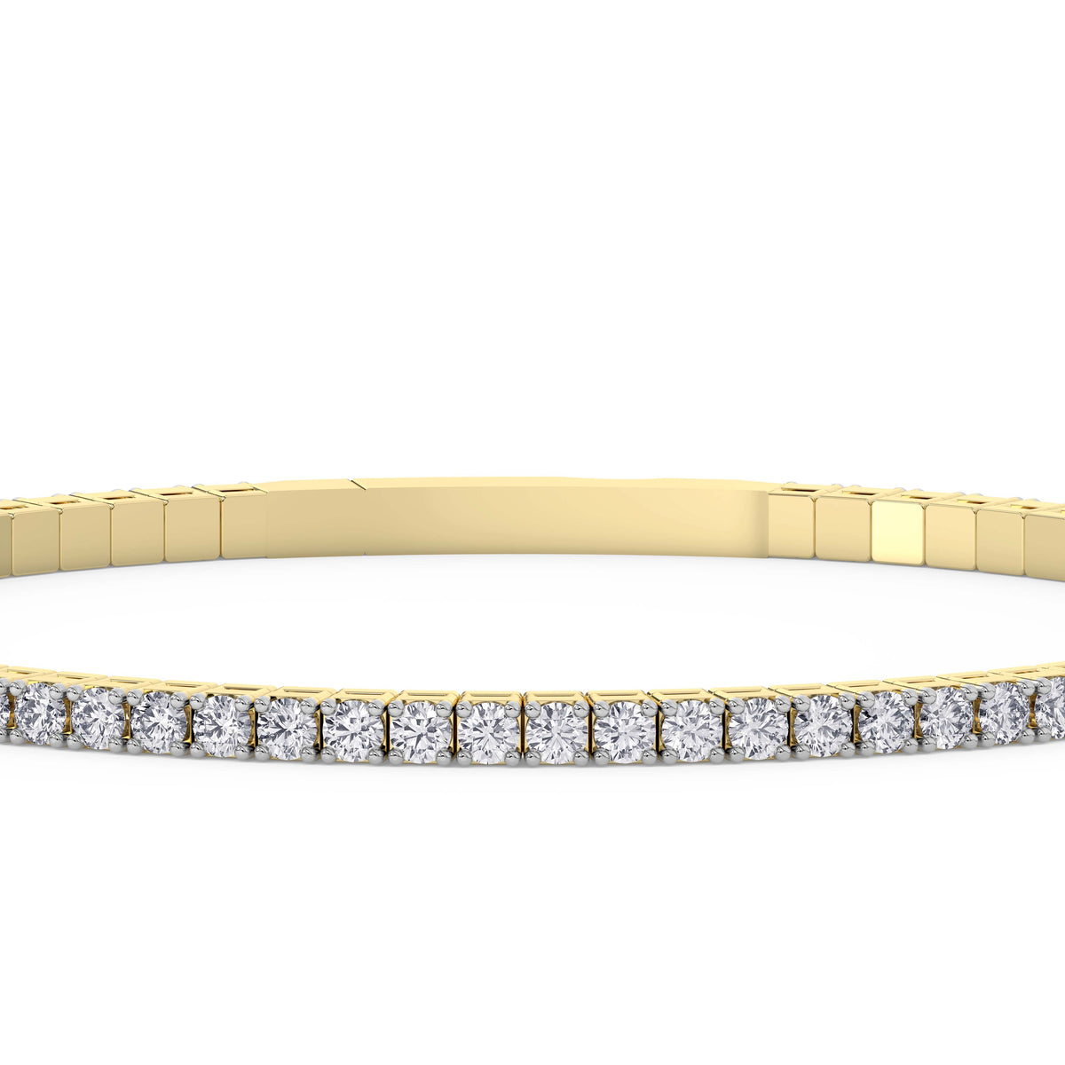 14K yellow Gold Tennis Bangle 2.00 CTW
