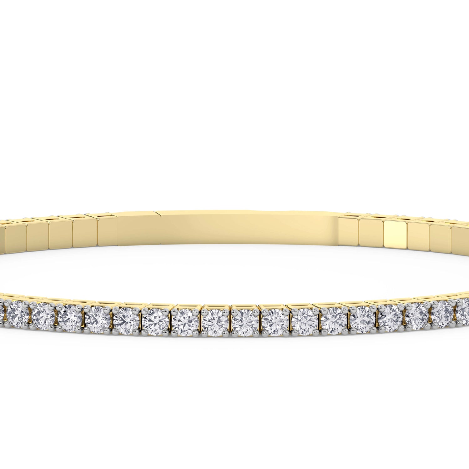 14K yellow Gold Tennis Bangle 2.00 CTW