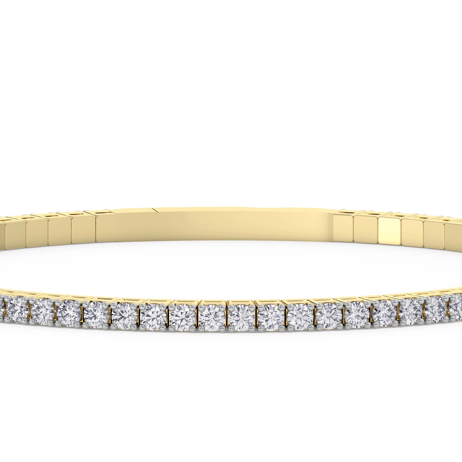 14K yellow Gold Tennis Bangle 2.00 CTW