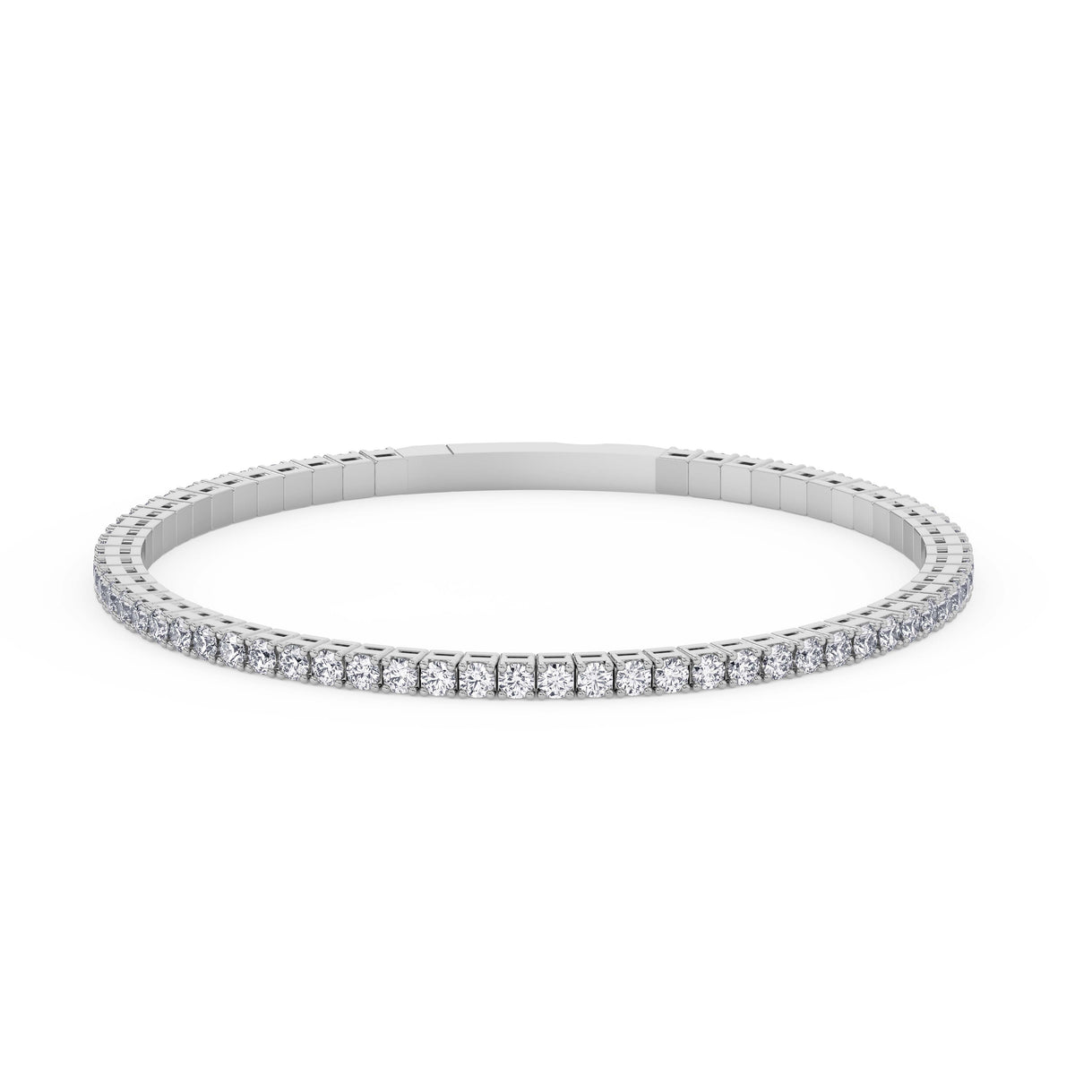 14K white Gold Tennis Bangle 3.00 CTW