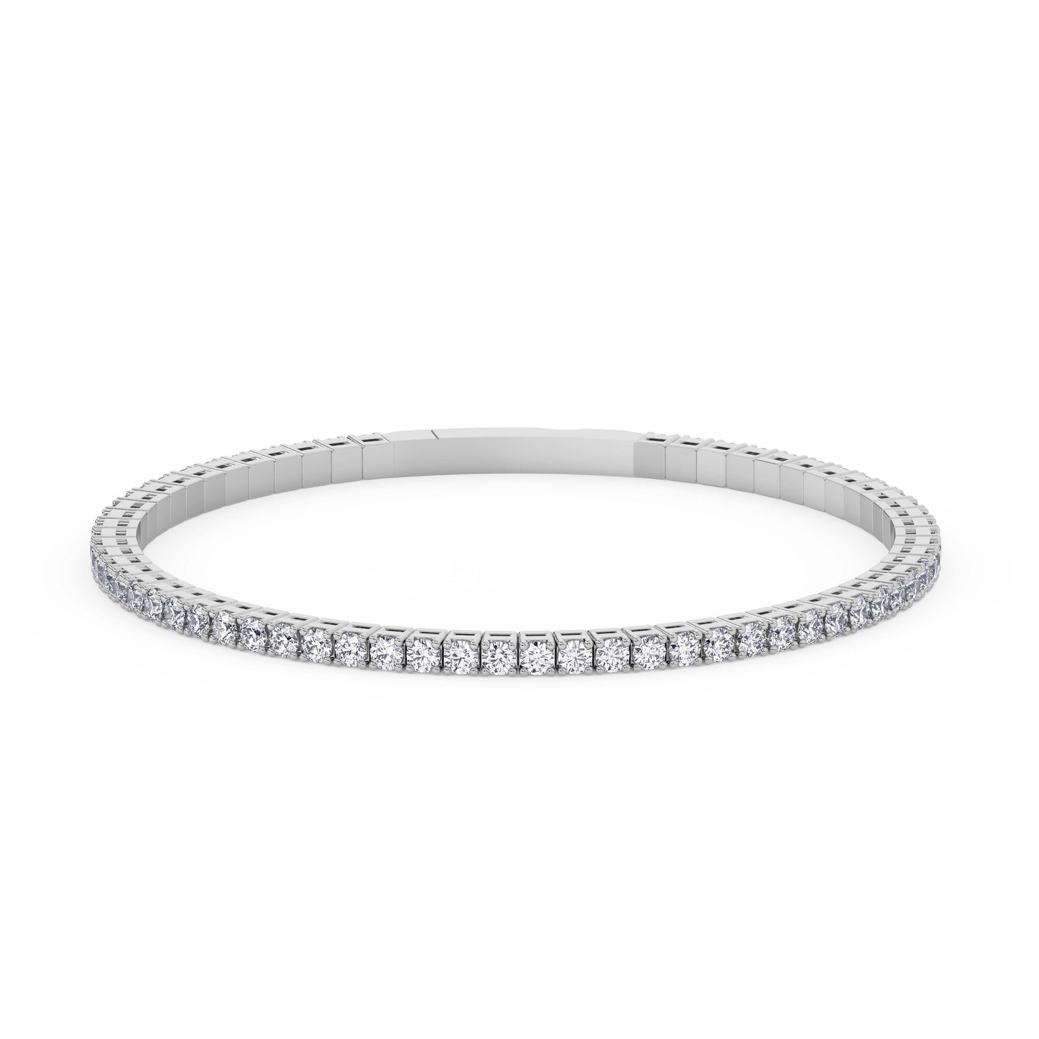 14K white Gold Tennis Bangle 3.00 CTW