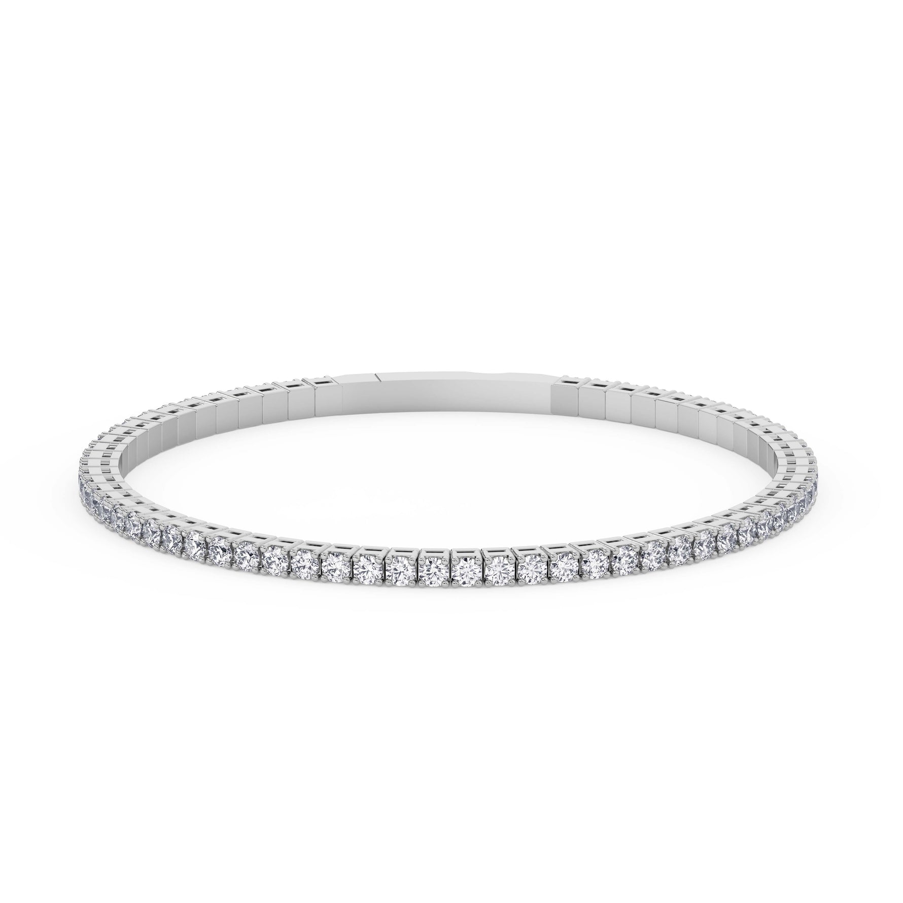 14K white Gold Tennis Bangle 3.00 CTW