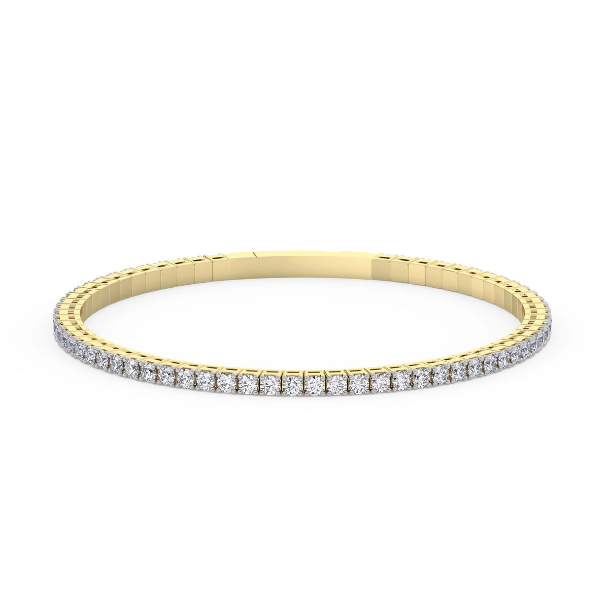 14K yellow Gold Tennis Bangle 3.00 CTW