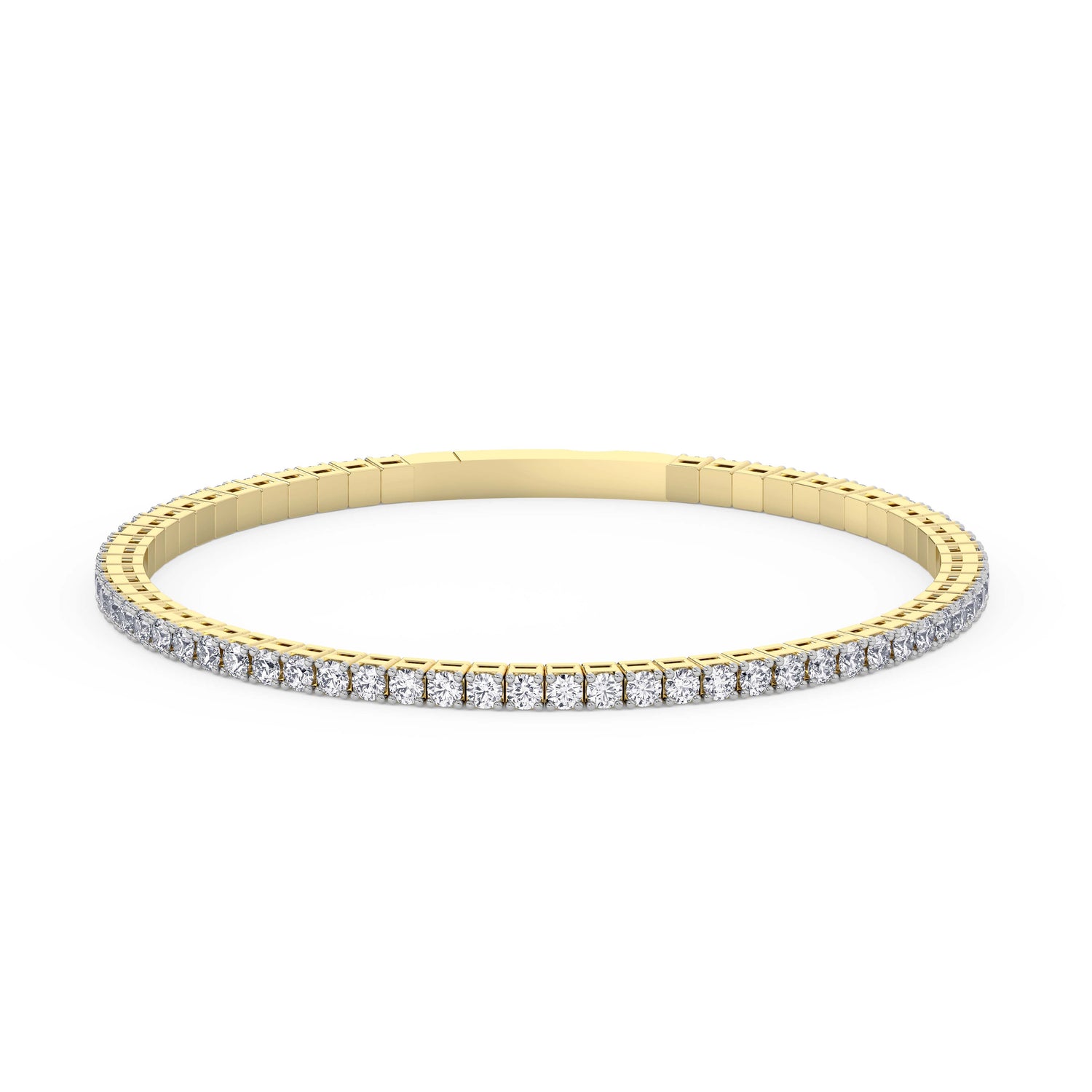 14K yellow Gold Tennis Bangle 3.00 CTW