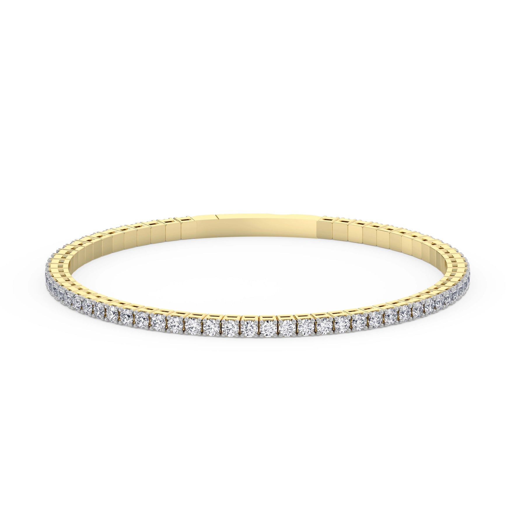 14K yellow Gold Tennis Bangle 3.00 CTW