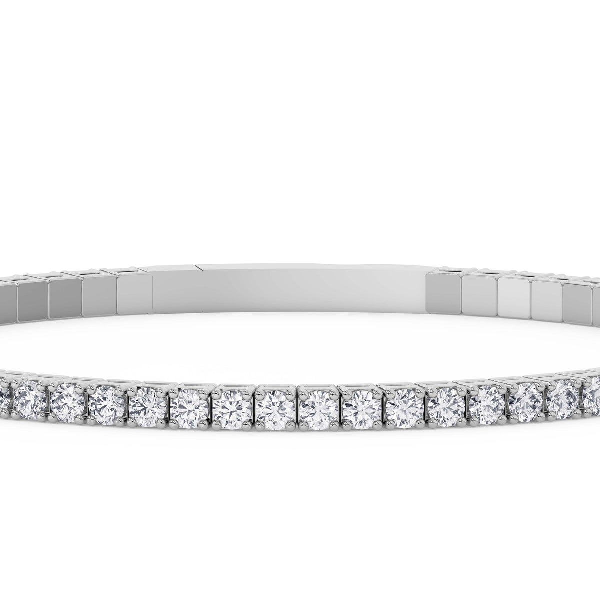 14K white Gold Tennis Bangle 3.00 CTW