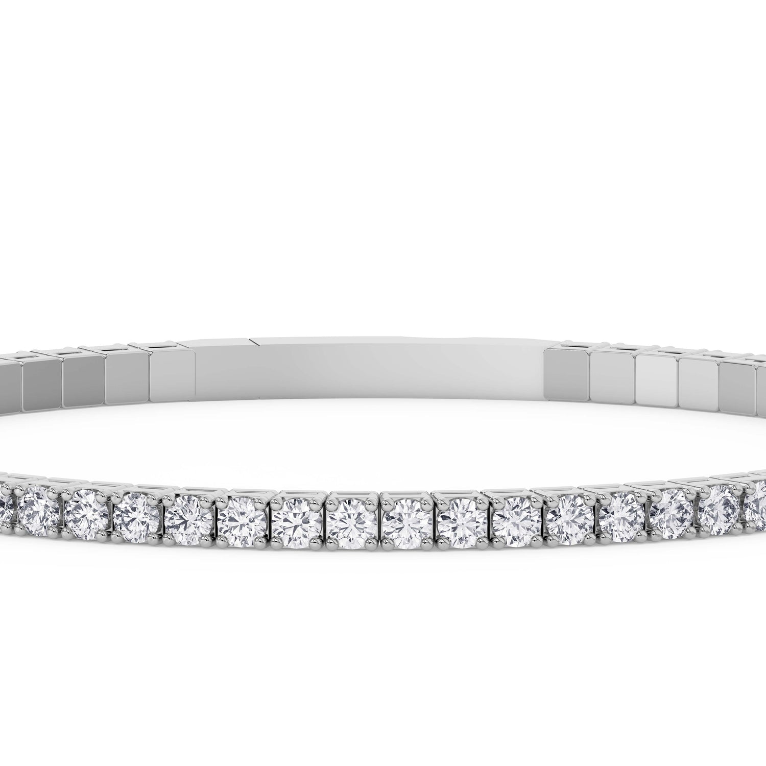 14K white Gold Tennis Bangle 3.00 CTW