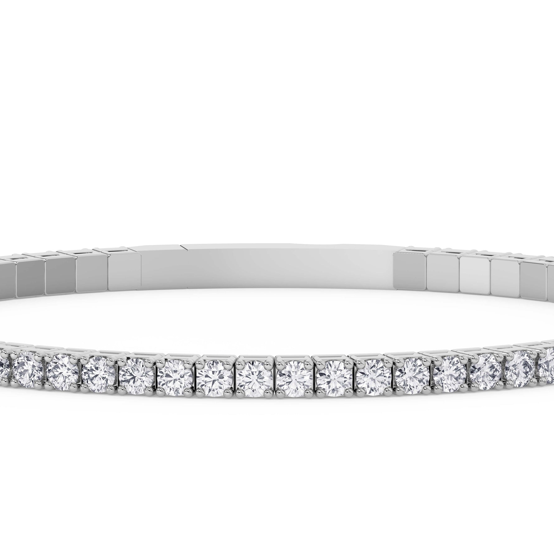 14K white Gold Tennis Bangle 3.00 CTW