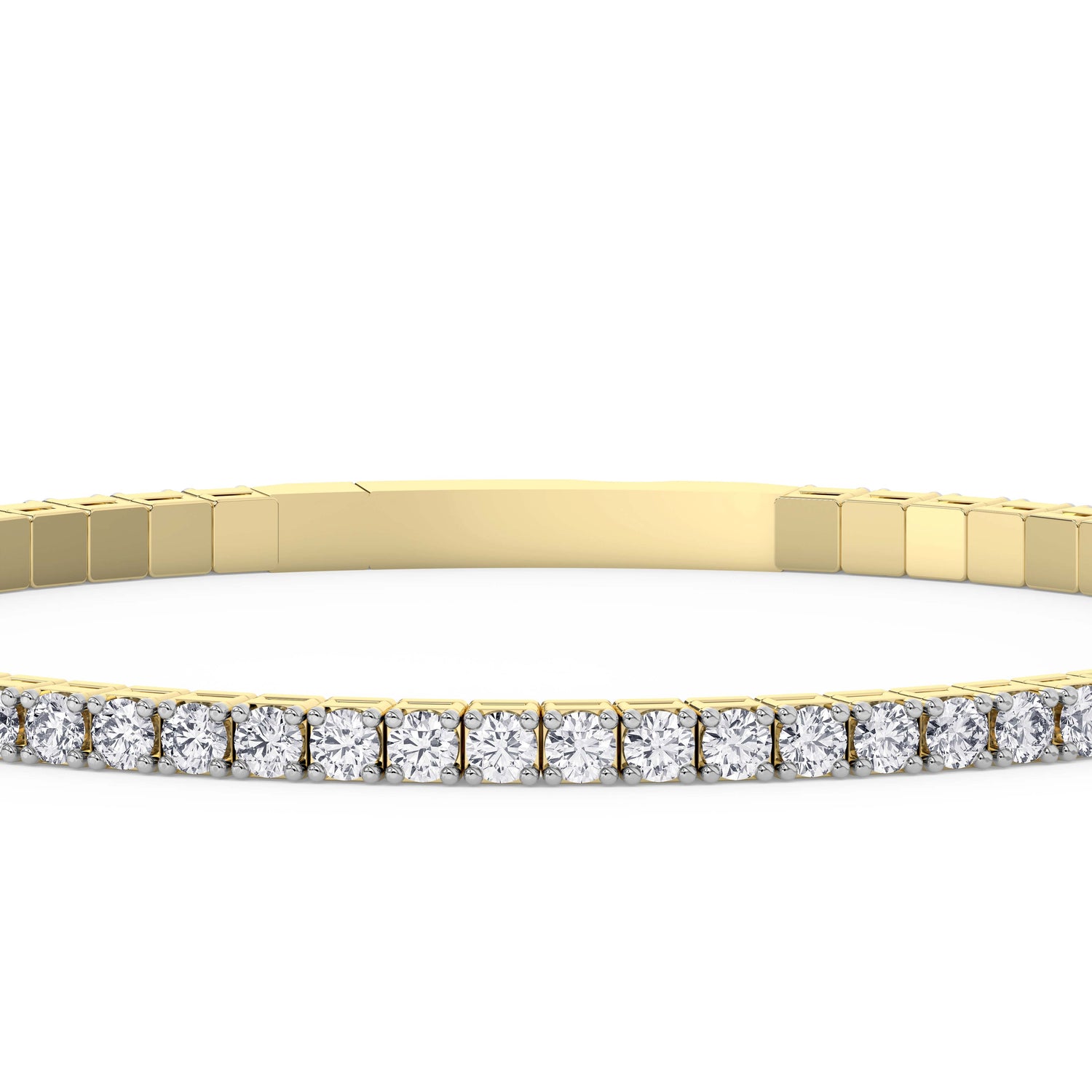 14K yellow Gold Tennis Bangle 3.00 CTW