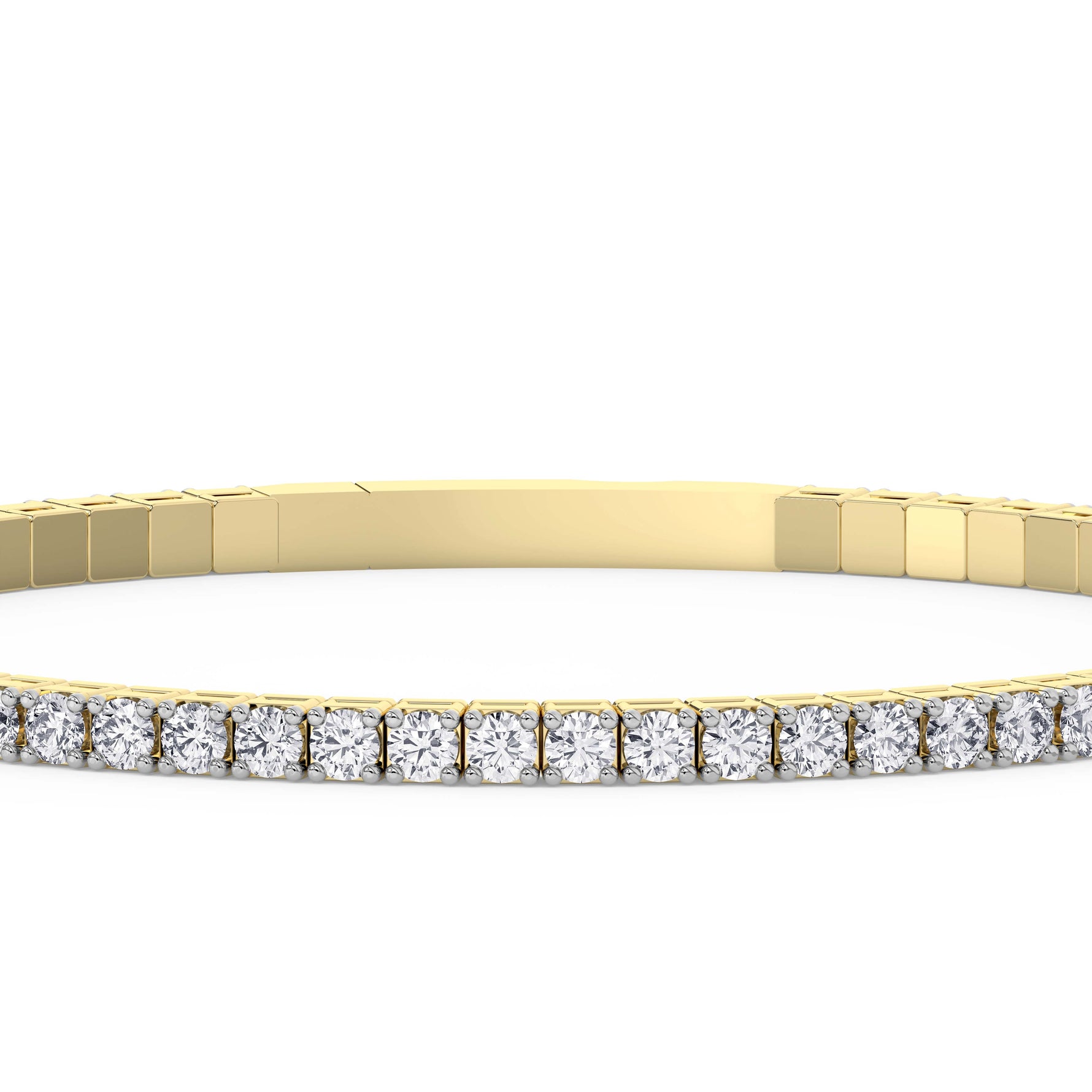 14K yellow Gold Tennis Bangle 3.00 CTW
