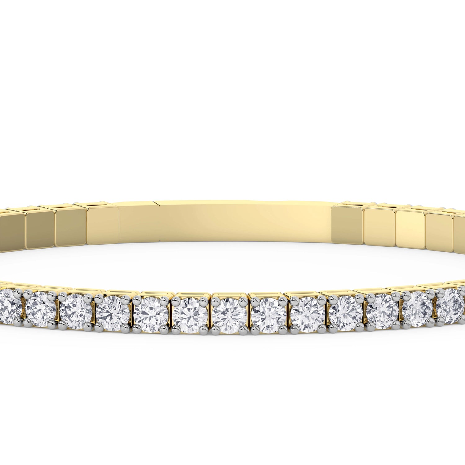 14K yellow Gold Tennis Bangle 4.00 CTW