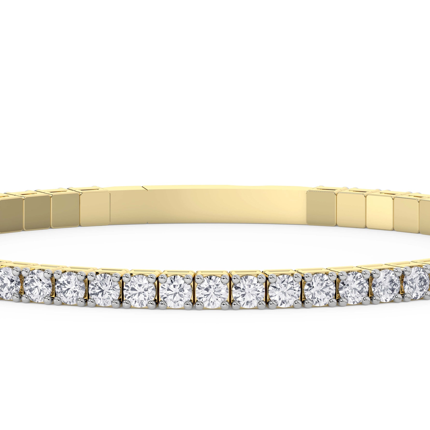 14K yellow Gold Tennis Bangle 4.00 CTW