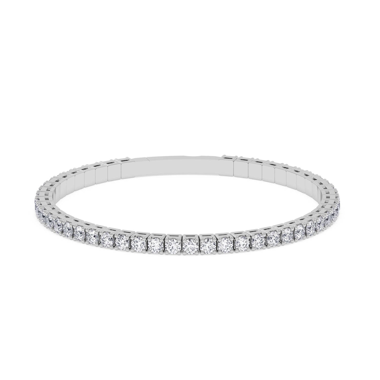 14K white Gold Tennis Bangle 5.00 CTW