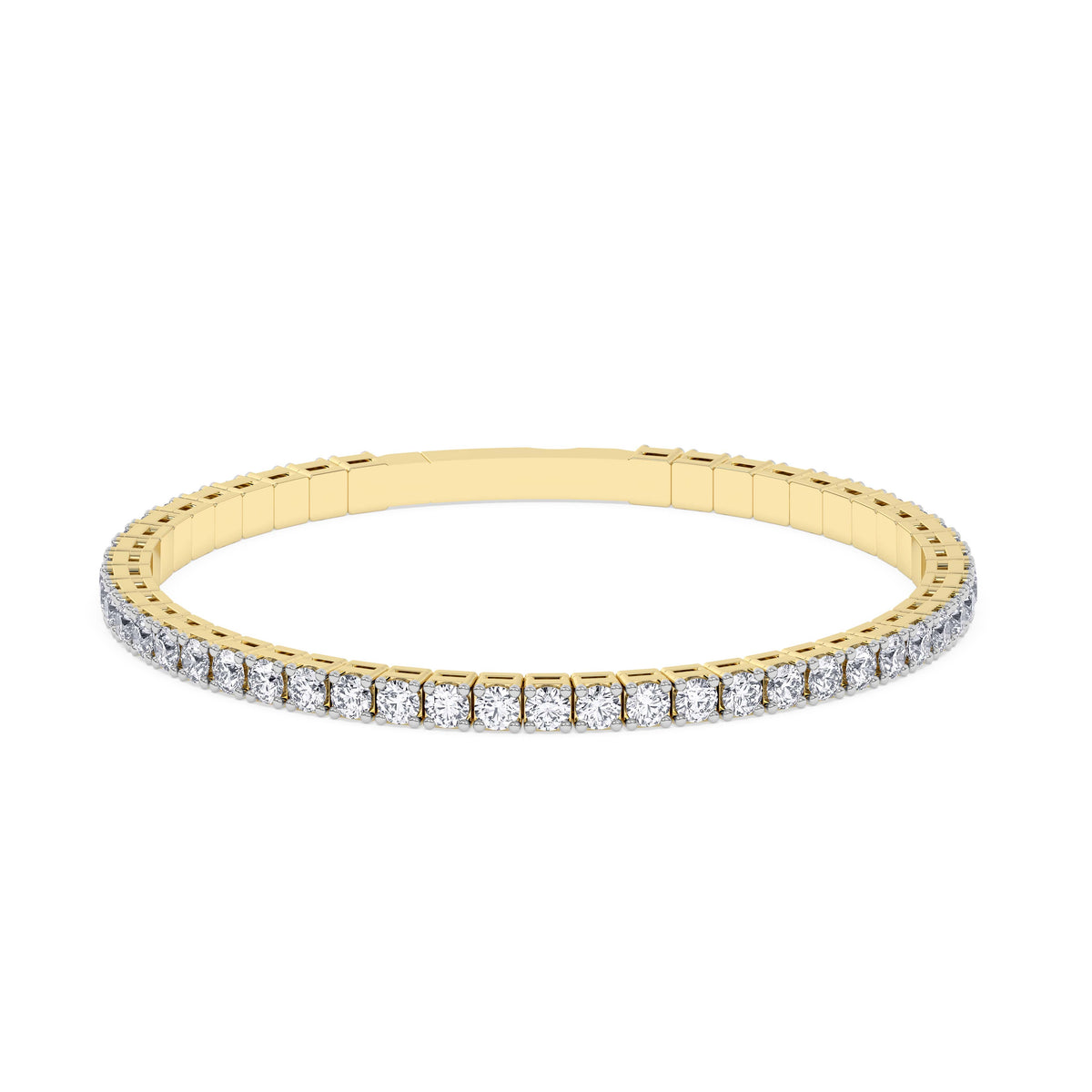 14K yellow Gold Tennis Bangle 5.00 CTW