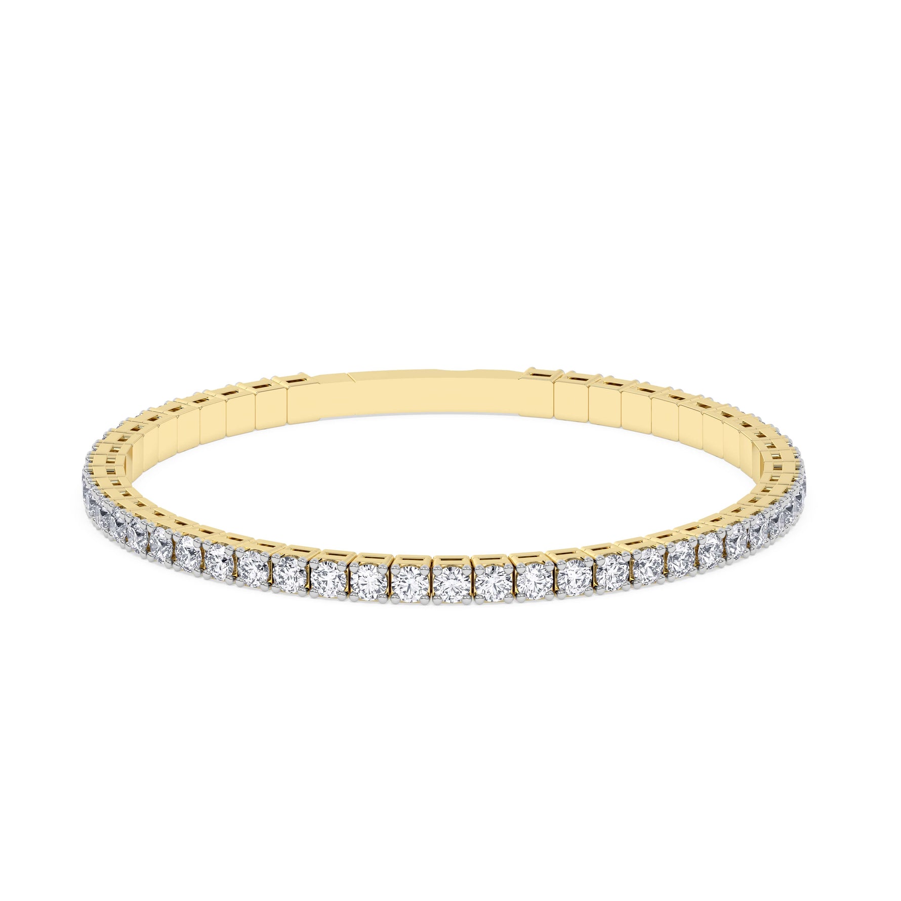 14K yellow Gold Tennis Bangle 5.00 CTW