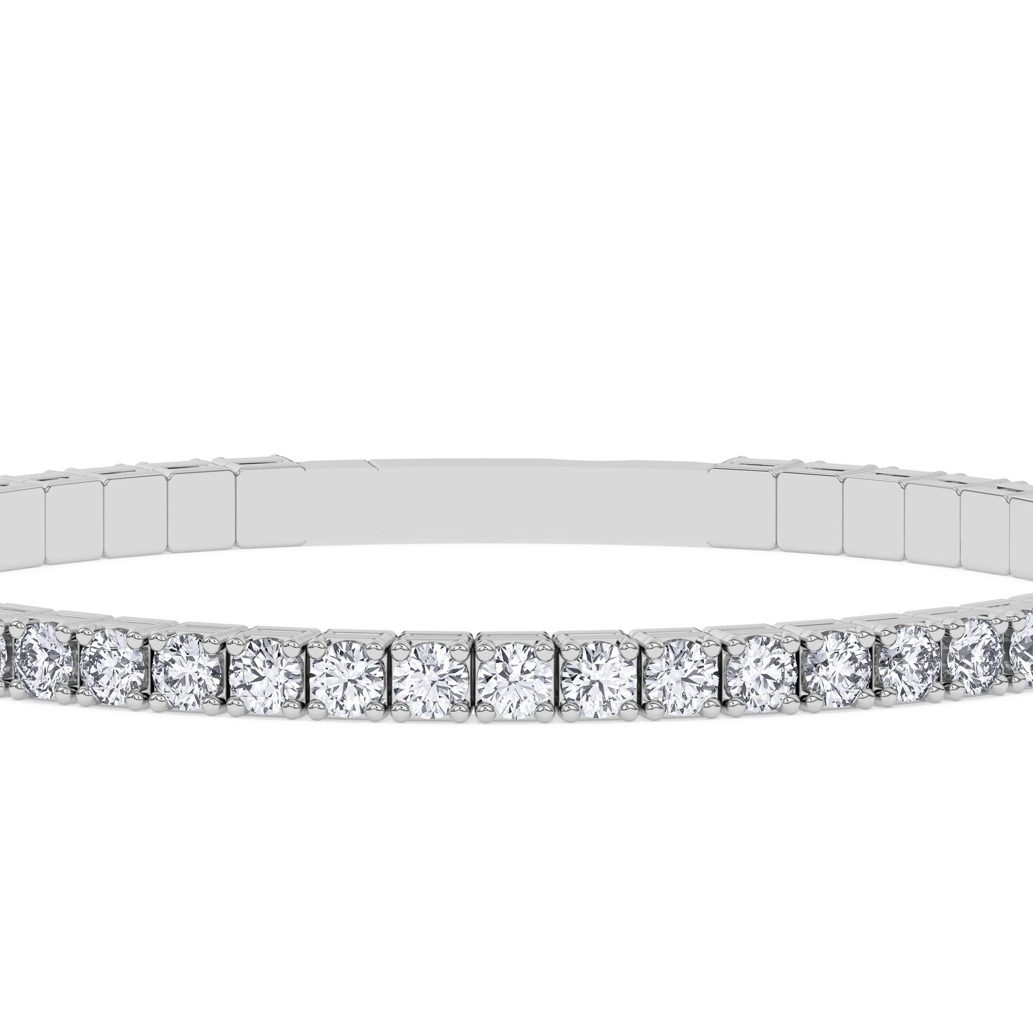 14K white Gold Tennis Bangle 5.00 CTW
