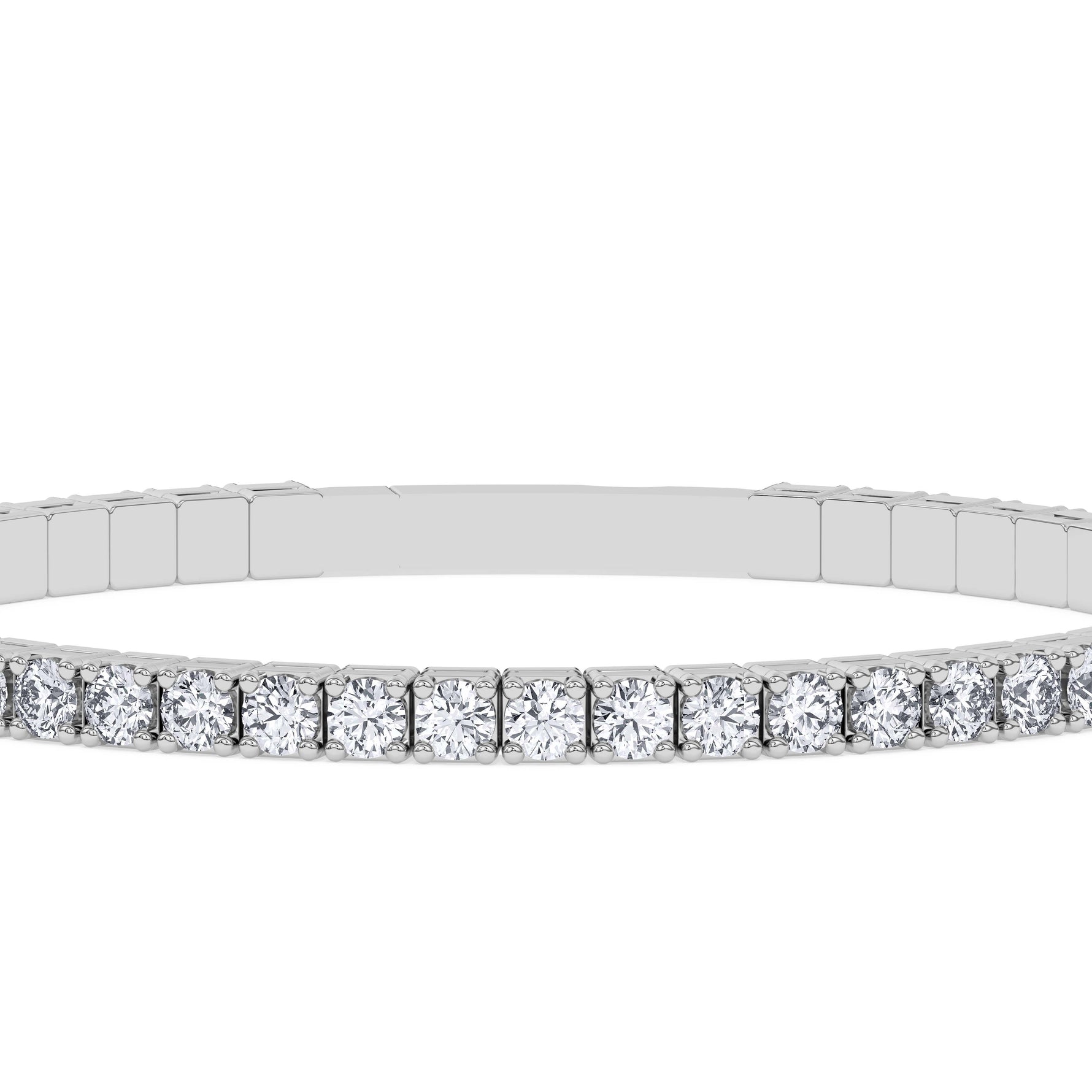 14K white Gold Tennis Bangle 5.00 CTW