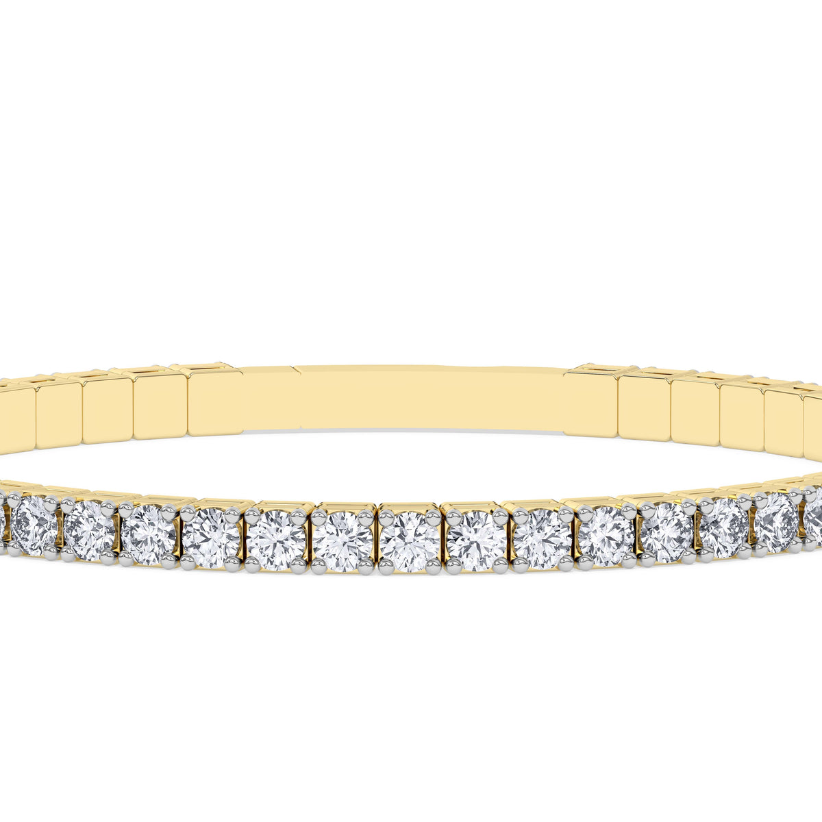 14K yellow Gold Tennis Bangle 5.00 CTW