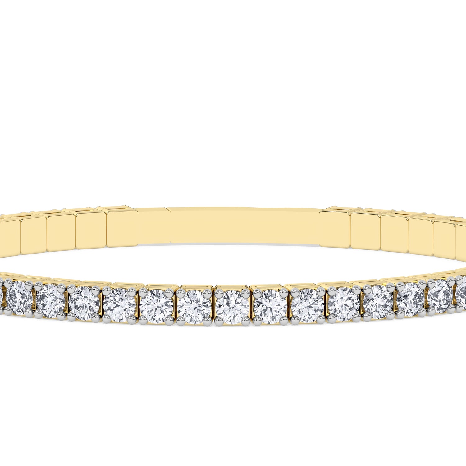 14K yellow Gold Tennis Bangle 5.00 CTW