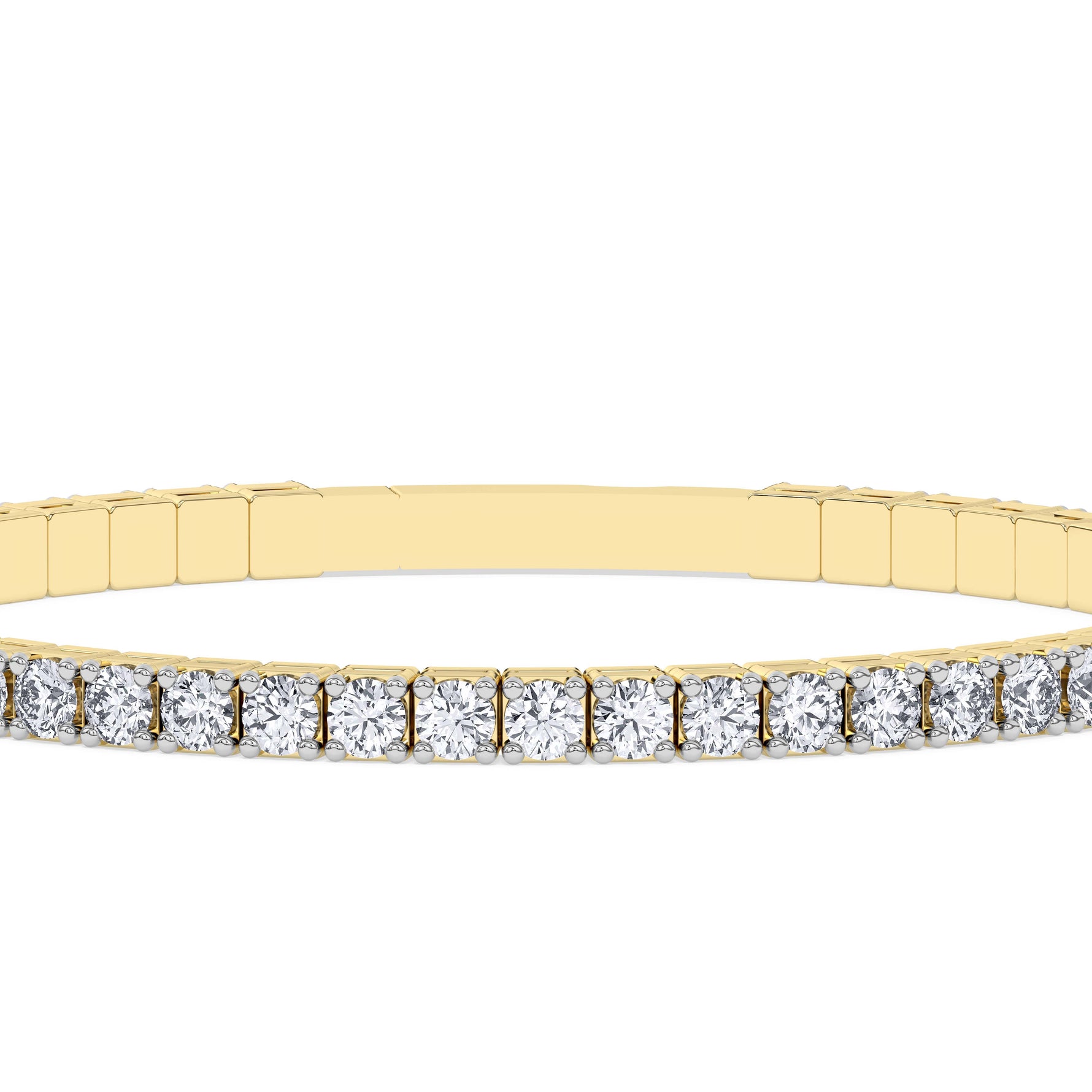 14K yellow Gold Tennis Bangle 5.00 CTW