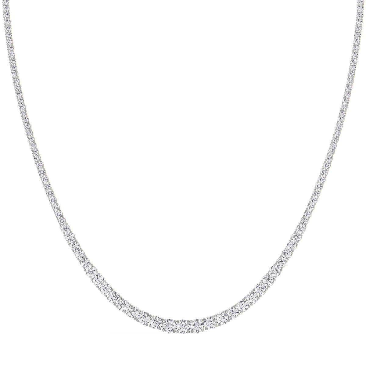 14K yellow Gold Tennis Necklace 10.00 CTW