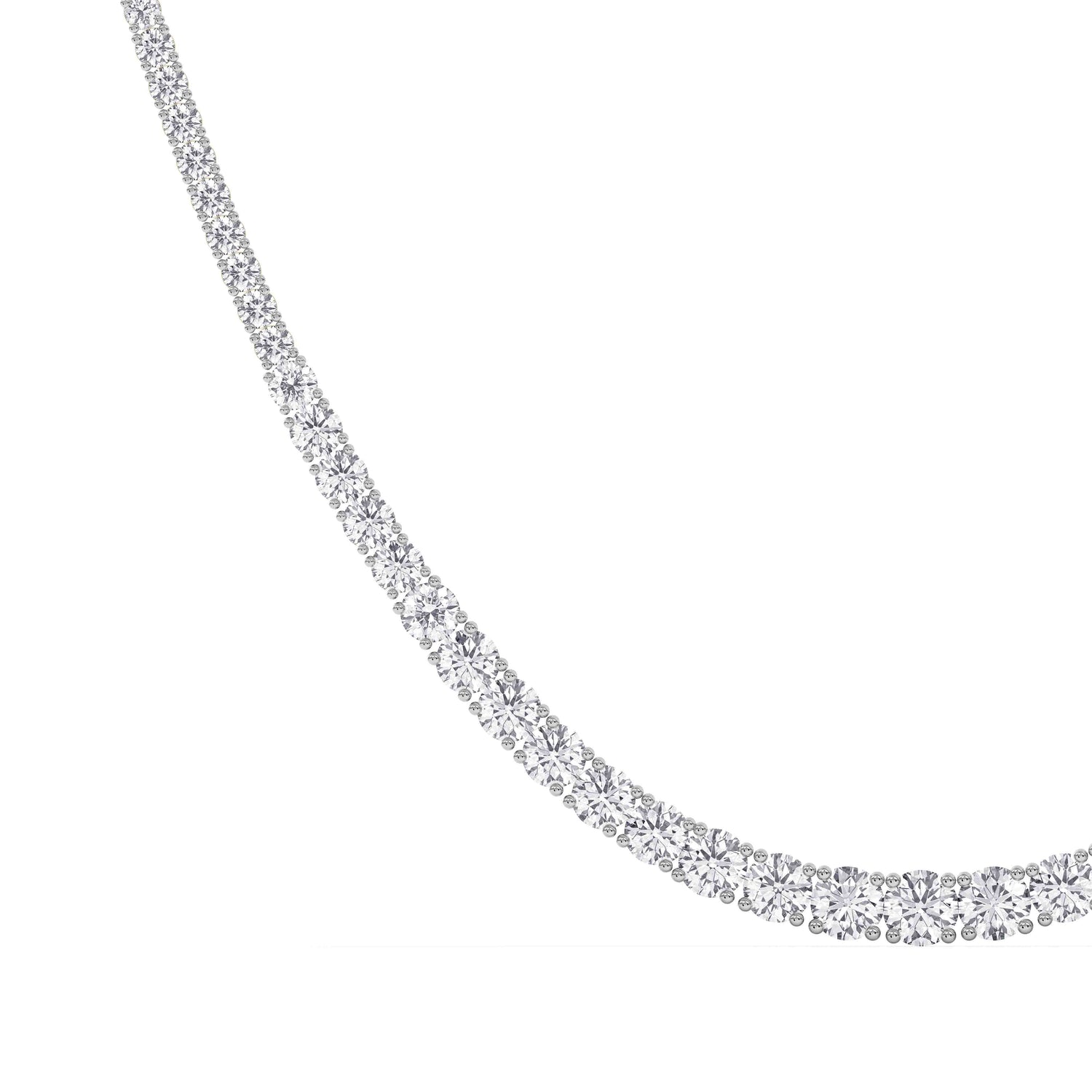 14K yellow Gold Tennis Necklace 10.00 CTW