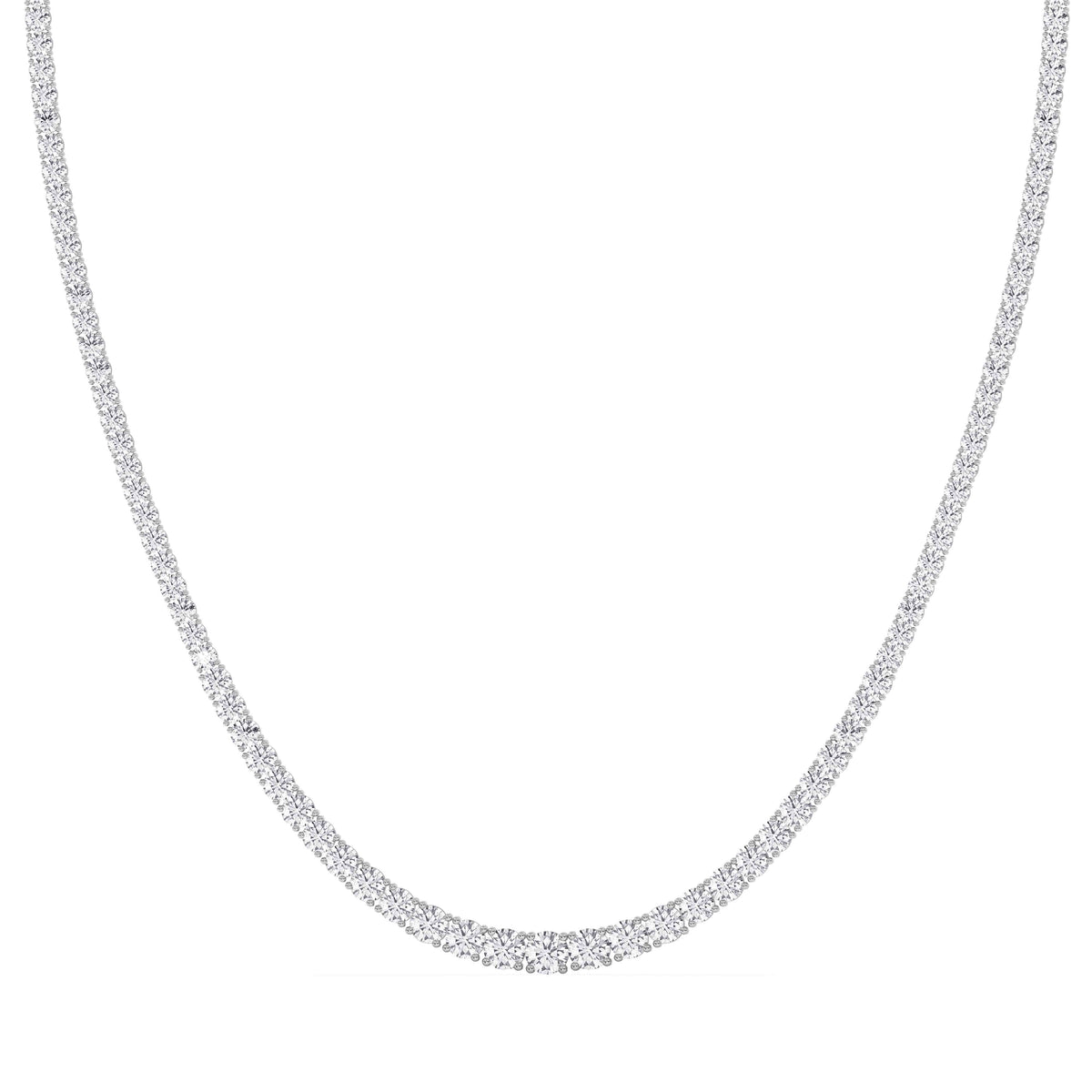 14K white Gold Tennis Necklace 15.00 CTW