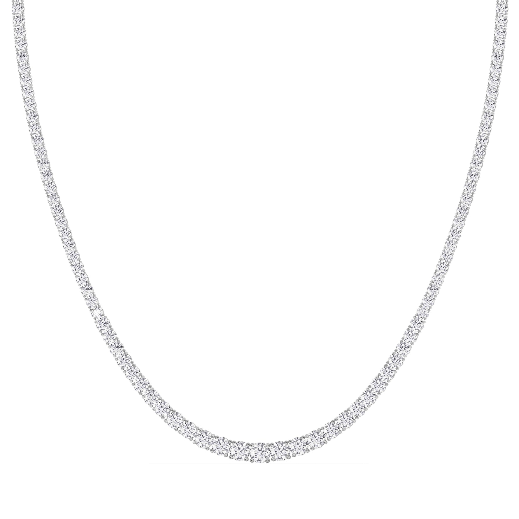 14K white Gold Tennis Necklace 15.00 CTW