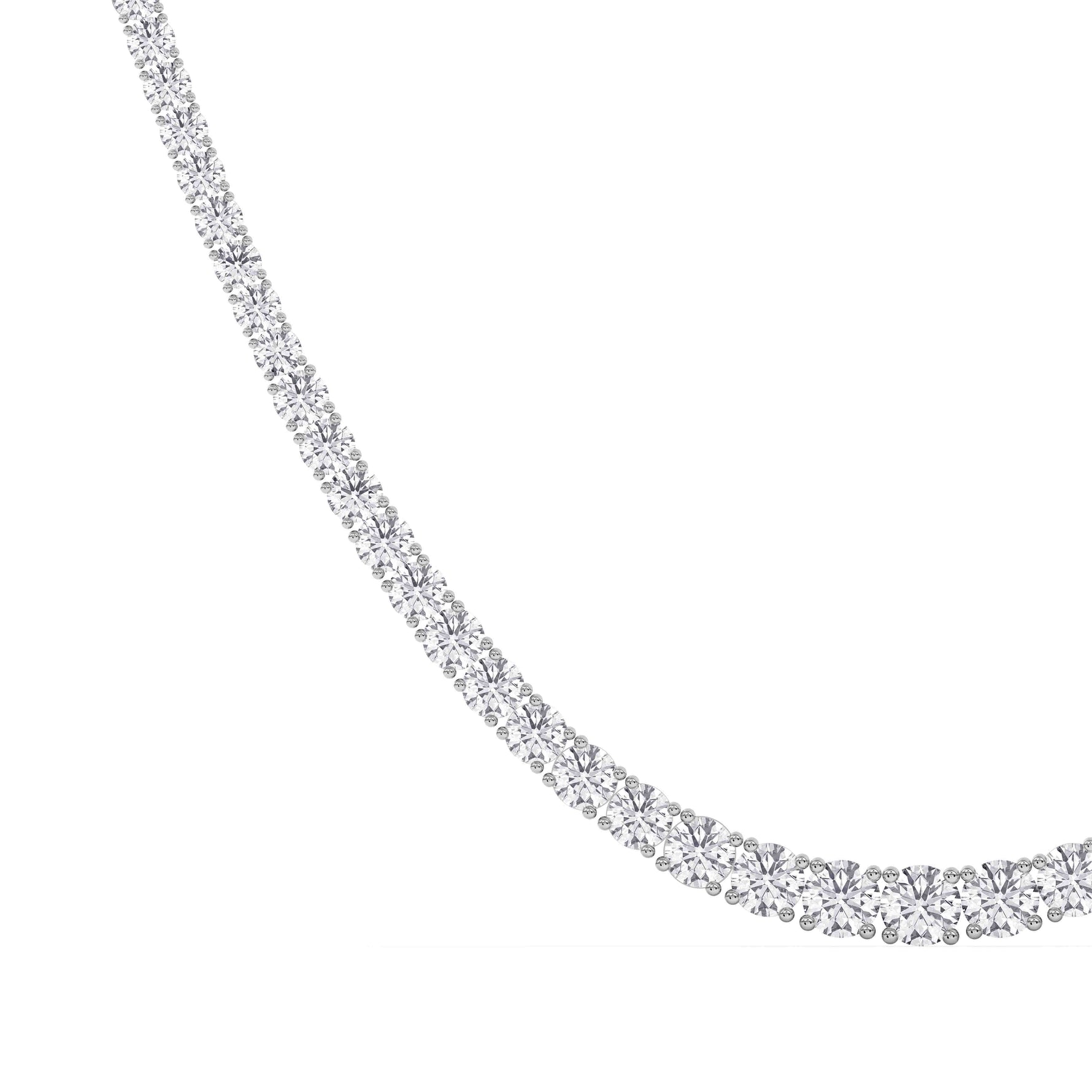 14K white Gold Tennis Necklace 15.00 CTW