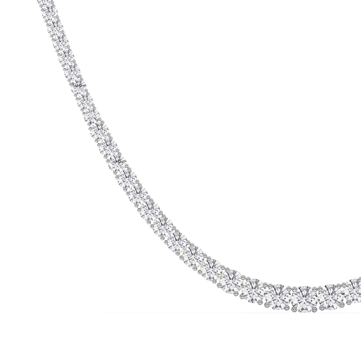14K yellow Gold Tennis Necklace 15.00 CTW
