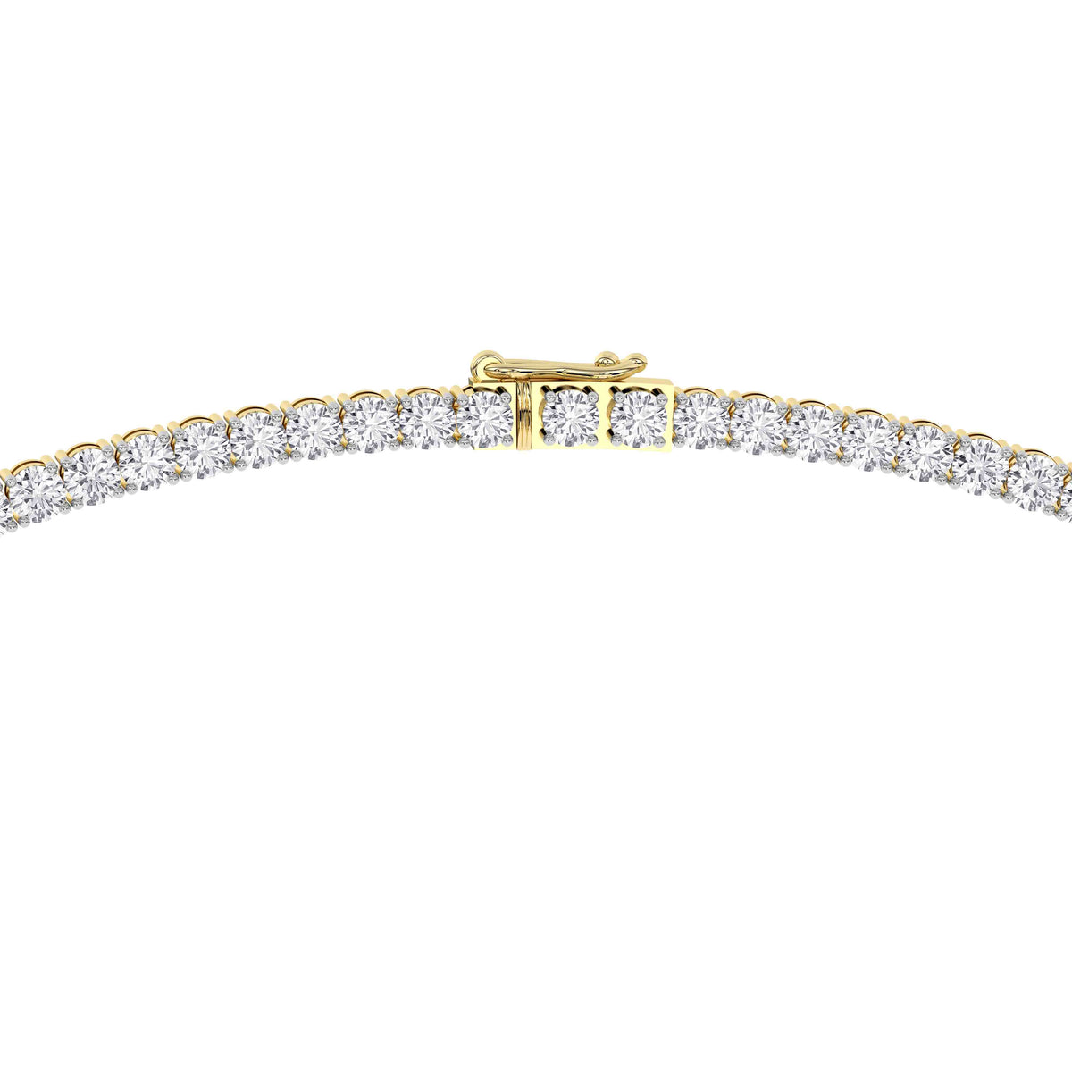 14K yellow Gold Tennis Necklace 15.00 CTW